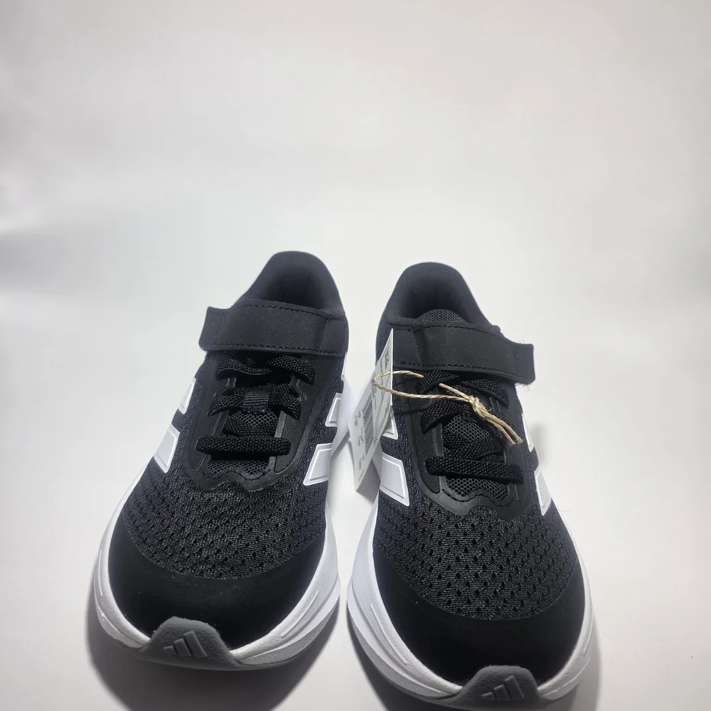 Adidas Duramo SL2 EL C Kids Running Shoes Size 12K Black White Hook & Loop Strap